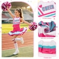 thumbnail image 5 of Benylion Girls Cheerleader Costume Outfit for Kids Sleeveless Cheerleading for Halloween Party Birthday Cheer Uniform Set for 5-6 Years, 5 of 6