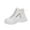 White, variant on Boots for Teen Girls Thick Bottom Soft Bottom Wedge Boots Fleece Lined Keep Warm Girls Fall and Winter Shoes White Size 5.5