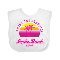 Inktastic Summer Enjoy the Sunshine Naples Beach Florida in Pink Boys or Girls Baby Bib