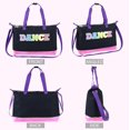 thumbnail image 6 of MADISON & DAKOTA Girls Dance Duffle Bag for Ballet, Dance, Dancewear, Clothing, Dresses, Skirts, Tutus, Tights, Stockings, Shoes and Accessories in Black Rainbow with Glitter and Tote Handles, 6 of 7
