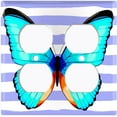 thumbnail image 3 of Metal Light Switch Plate Cover Unique Teal Butterfly Purple Stripes BUT031, 3 of 13