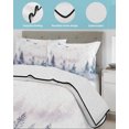 thumbnail image 4 of Forest Mountain Queen Size Down Alternative Comforter, Lightweight Comforter Quilt Bedding Set with Pillow Shams Nature Tree Scenery Sky Birds All Seasons Bed Comforter Duvet Insert 90"x96", 4 of 7