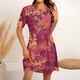 thumbnail image 2 of Vestido Corto para las Mujeres Cuello Redondo Manga Corta Impresa Suéter, Moda Casual Estilo Línea, 2 of 5