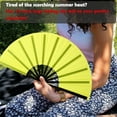thumbnail image 5 of 13inch Large Rave Fan Popping Fan Clacking Fans for Line Dancing,Hand Fans for Women Foldable,Boots on The Ground Fan,Portable for Outdoor,Wedding,Party,Decoration(Yellow,1 Pack), 5 of 10