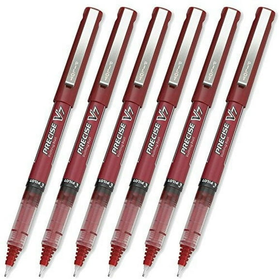 Pilot Precise V7 Stick Rolling Ball Pens, Fine Point, Red 6-PACK(35352)