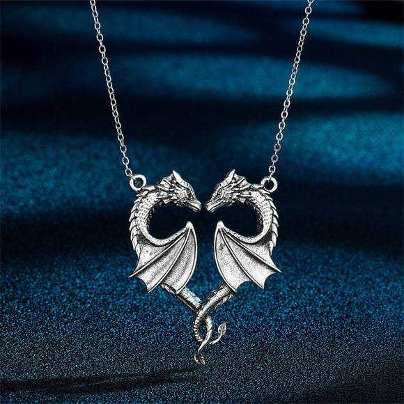 HomeKingdee Dinosaur Heart-Shaped Necklace - Adjustable 18+2 Inch Metal Pendant Necklace for Women, Ideal Gift for Birthday Valentine Christmas Graduation