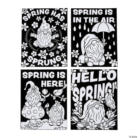 Fun Express Color Your Own Spring Gnome Fuzzy Posters - 12 Pieces