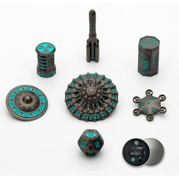 UFO DND Dice Set, Dungeons and Dragons Metal Dice,Adult