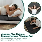 Japanese Floor Mattress, Futon Mattress, Foldable & Portable, Roll Up Mattress Tatami Mat Sleeping Pad with Storage Bag