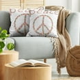 thumbnail image 5 of Ambesonne Summer Throw Pillow Cover 2 Pack, Peace with Flowery Hippie, 20", Multicolor, 5 of 7