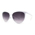 thumbnail image 2 of Womens Classic Metal Rim Large Cat Eye Fashion Sunglasses White Smoke, 2 of 4