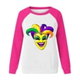 thumbnail image 5 of Craaazy Women's Long-Sleeve Loose Pullover Tops- Casual Mardi Gras Printed Crewneck Sweatshirts Gifts, 5 of 6