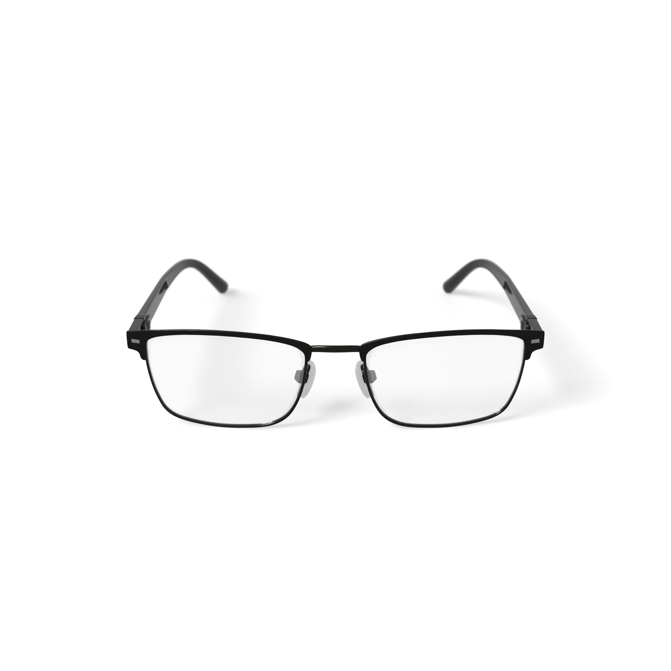 Walmart Men's 0413 Browline Prescription Eyeglasses with Case, Black