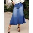 thumbnail image 5 of PAOLA RIBONI Stylish Dark Midi Length Denim Mermaid Skirt with Fitted Structure and Fish-Tail Hem Versatile for Casual Outings and Party Wear Women's Must-Have Essentials, 5 of 8