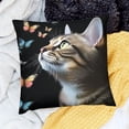 thumbnail image 2 of BANET Cat with Case Blackground Throw Pillowcase Double-Sided Pillowcase Decorative Square Cushion Cover for Sofa Bedroom Home Decor 22x22in, 2 of 5