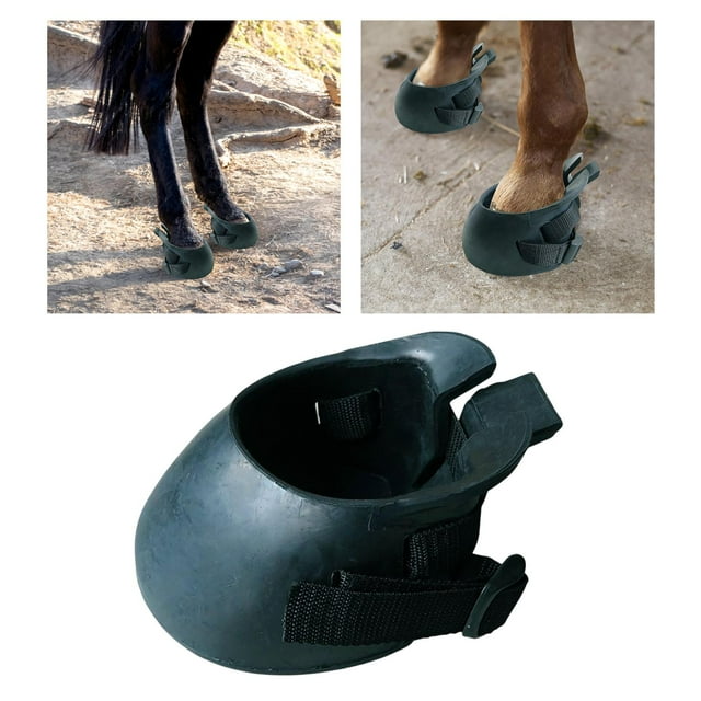 Bota de pezuña de caballo, bota protectora de pezuña, hermeticidad ajustable, resistente, gruesa, para exteriores, duradera, protección de pezuña, shamjiam Botas de casco de caballo