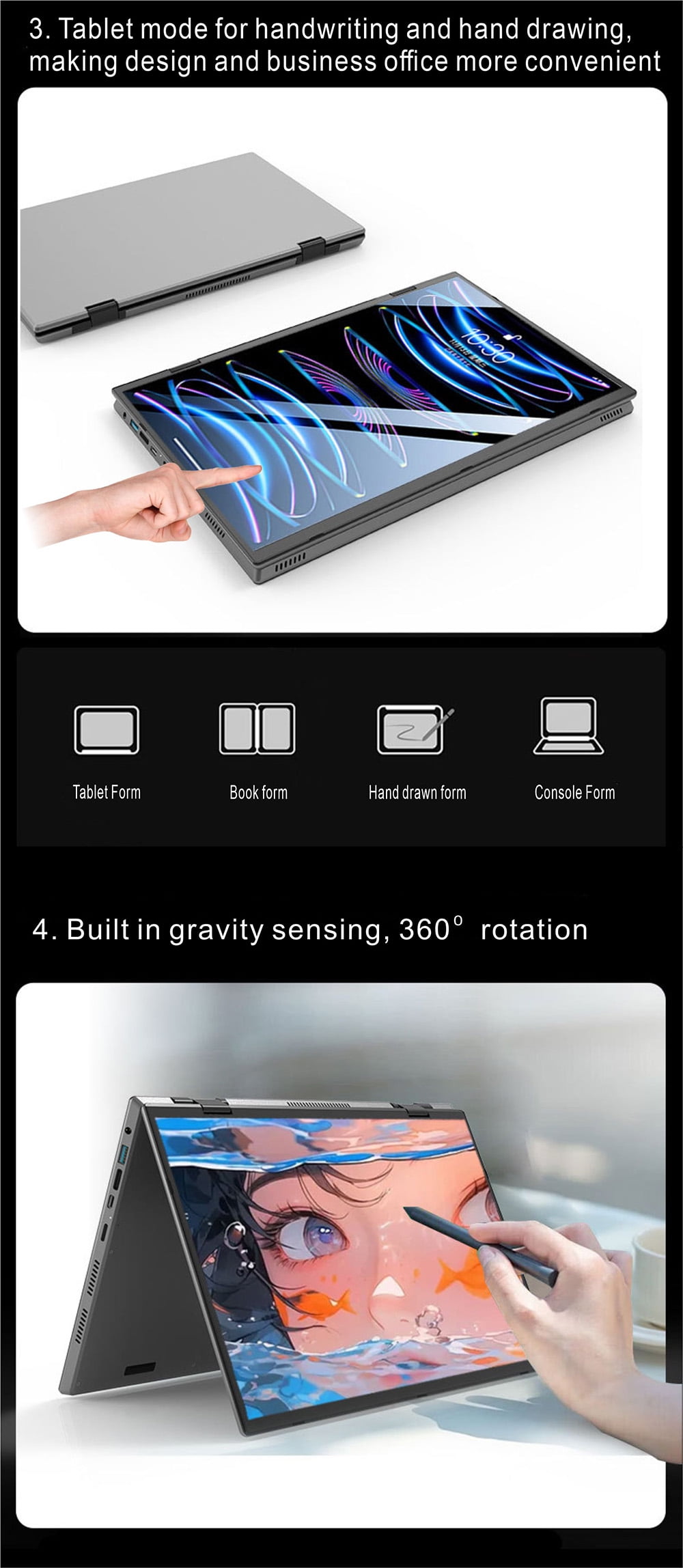 New 14 + 14 inch Touch dual screen notebook computer