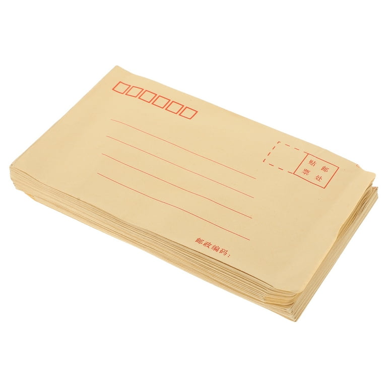 200 Pcs Post Office Brown Paper Yellow Envelopes Express Envelopes Assorted Color