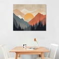 thumbnail image 2 of JEUXUS Framed Canvas Print Wall Art Woodland Nursery Decor Sunrise Pastel Mountain River Nature Wilderness Modern Art Decorative Boho Relax/Zen for Living Room, Bedroom, 2 of 4