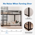 thumbnail image 5 of Miniyam Twin Over Twin Metal Bunk Bed Frame with Ladder and Guardrails, Heavy Duty Steel Design, No Box Spring Needed, Black, 5 of 8