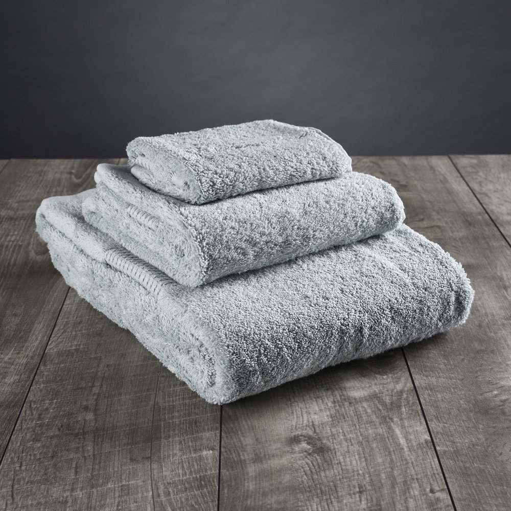 Set of 3 Mint Green Rectangular EuropeanCrafted Organic Cotton Towels