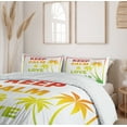 thumbnail image 6 of Ambesonne Rasta Duvet Cover Set, Keep Calm Words Reggae, 2-Calking, Pale Green Yellow, 6 of 7