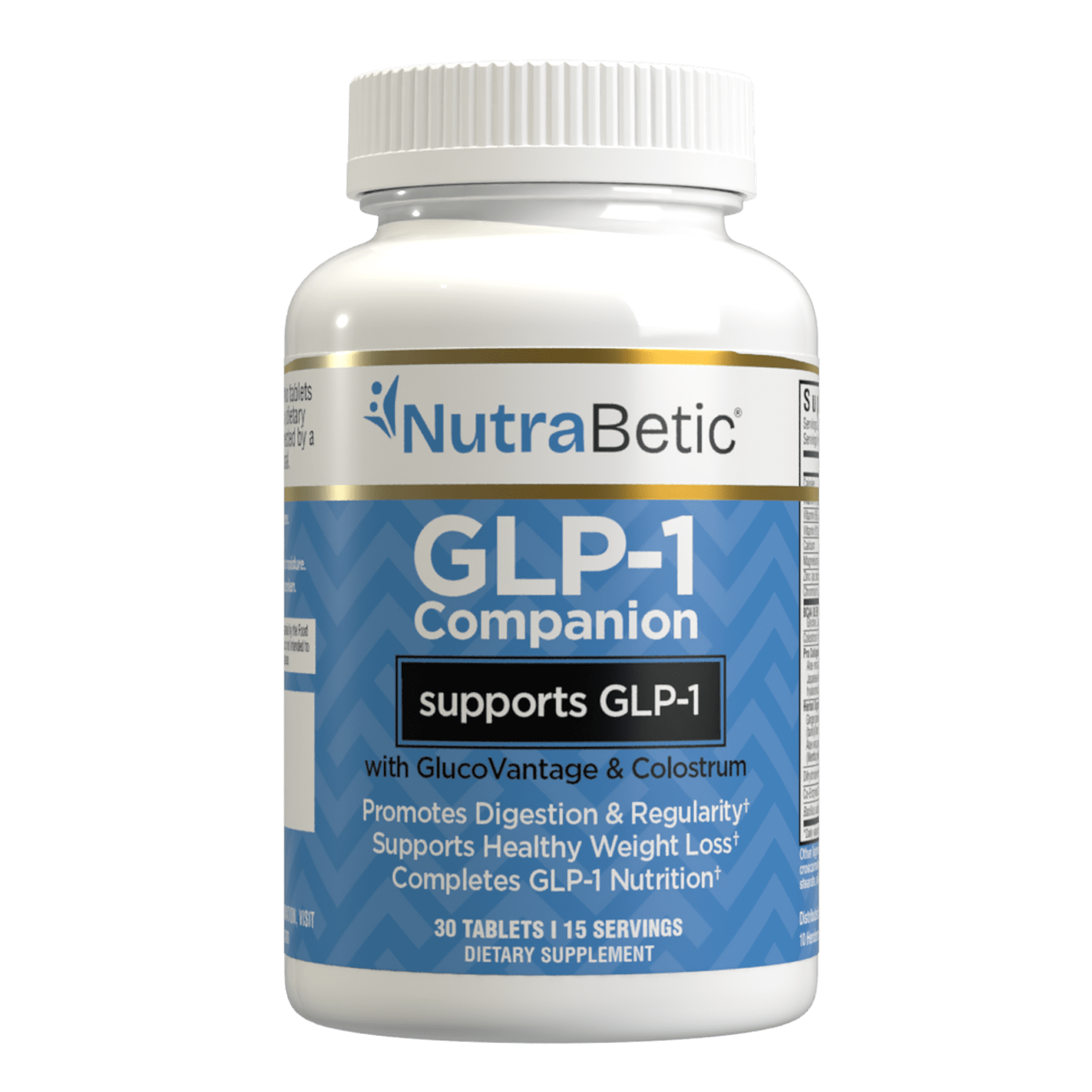 NutraBetic GLP-1 Companion, Supports GLP-1, Promotes Digestion and Regularity, Supports Healthy Weight Loss, Completes GLP-1 Nutrition, Diabetic Support, 15 Servings, 30 Tablets