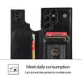 thumbnail image 4 of SOATUTO For Samsung S22 Ultra 5G 6.8 inch Case Wallet Case with Card Holder PU Leather Card Slots Case Double Magnetic Clasp Durable Shockproof Cover For Samsung Galaxy S22 Ultra 5G 6.8" - Black, 4 of 9