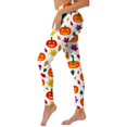 thumbnail image 4 of Halloween Leggings for Women Elastic High Waist Funny Pumpkin Ghost Print Tights Pants Workout Yoga Pants, 4 of 7