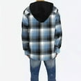 thumbnail image 4 of Plaid Shirt Men Button-Up Long Sleeve Hoodie Lightweight Stylish Shirt Jackets Fashion Checkered Shacket with Pocket OIOLOYJM Red L, 4 of 4