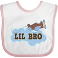 thumbnail image 3 of Inktastic Lil Bro Airplane Boys Pilot Brother Boys Baby Bib, 3 of 4