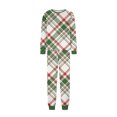 thumbnail image 4 of Yuaguia Family Matching Christmas Pajamas, Red Green White Plaid Long Sleeve Top and Plaid Lounge Pants Sleepwear Set, Festive Holiday Loungewear, Women M, 4 of 6