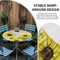 thumbnail image 4 of Farm Yellow Sunflower Butterfly Round Fitted Tablecloth with Elastic Edge,Waterproof Table Cloth Fits Tables Up to 45"-54",Wipeable Washable Table Cover for Indoor Outdoor,You Are My Sunshine Quote, 4 of 9