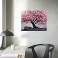 thumbnail image 4 of Fenyluxe  Canvas Prints Wall Art Decor: Pink Cherry Blossom Tree Pictures Nature Landscape Artwork for Living Room Framed Ready to Hang 20x16in, 4 of 6
