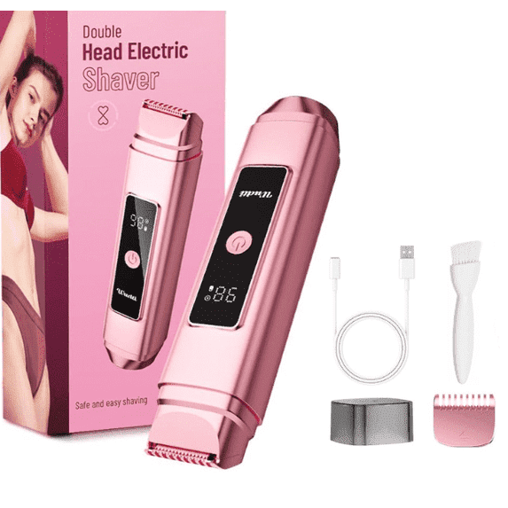 Women's Electric Trimmer & Shaver - 2-in-1 Rechargeable Lady Shaver for Body