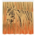 thumbnail image 3 of Ambesonne Wildlife Shower Curtain, Tiger Jungle, 69"Wx84"L, Orange and Peach, 3 of 5