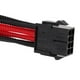 thumbnail image 4 of Cable alimentación de extensión pines 6 + 2 pines (300 mm) con mangas negras y rojas Baoblaze Extensión de cable PCIe de 9 pines, 4 of 8