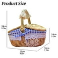 thumbnail image 3 of MOPOOR Wicker Picnic Basket with Liner, Wooden Split Lid Picnic Basket, Vintage-Style Picnic Hamper with Folding Woven Handle for Picnic, Camping, Outdoor, Valentine Day, Thanks Giving, Birthday, 3 of 8
