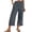 Dark Gray, variant on High Waist Pants For Women Button Fly Wide Leg Pant Cropped Linen Style Trousers With Split Hem For Casual Outings