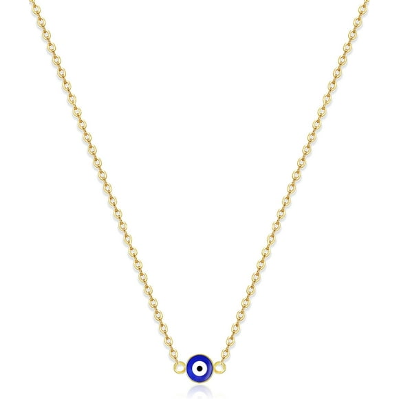 LAICAIW Gold Plated Evil Eye Choker Necklace Blue Eye Pendant Necklace Cute Tiny Protection Necklace for Women Minimalist Jewelry Gift