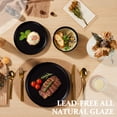 thumbnail image 6 of Vesteel Stoneware Dinnerware Sets for 2, 6 Pieces Ceramic Plates and Bowls Sets, Elegant Dishes with Rustic Terracotta Base, Dishwasher & Microwave Safe, Scratch Resistant, Matte Black, 6 of 9