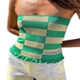 thumbnail image 4 of Women Vintage Basic Ribbed Knit Tank Top Halter Backless Sleeveless Crop Top Summer Camisole Vest Top, 4 of 6