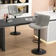 thumbnail image 7 of Kidol & Shellder Gray Leather Bar Stools Set of 2 Soft Swivel Counter Stools, 7 of 7