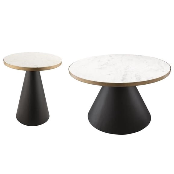 Home Square 2-Piece Set with 16.5"H Coffee Table & 18.5"H Side Table