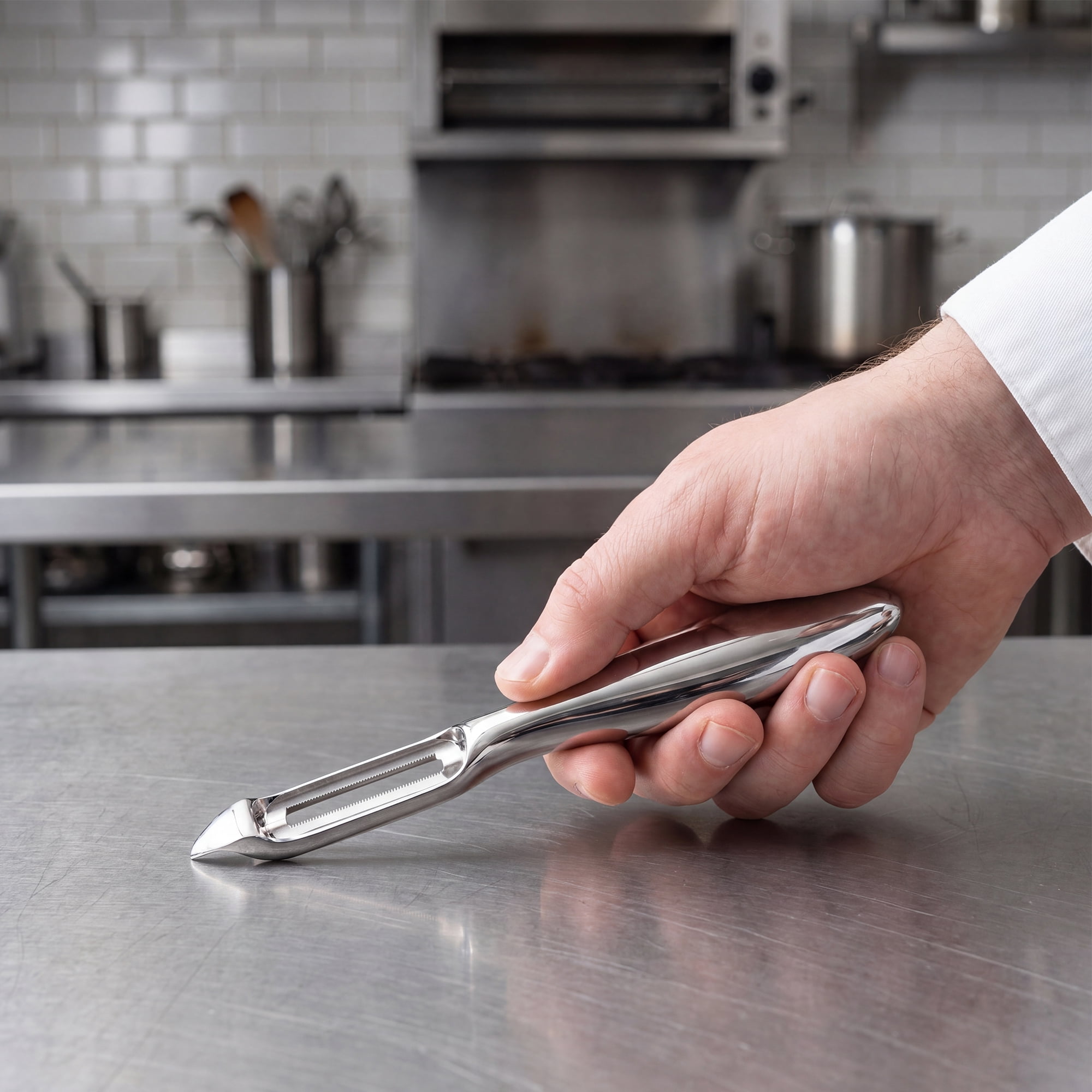 Unique Bargains Stainless Steel Vegetable Peeler with Ergonomic Handle Silver 6.9"x2.2"