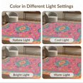 thumbnail image 7 of ODIKA 5'x7' Washable Area Rug Easy Care, Non-Shedding, Pet Friendly, Pink Vibrant Symmetrical Geometric Design Elegant Rectangular with Floral Accents for Small Living Room, Bedroom, 7 of 7