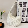 thumbnail image 4 of Bolso de mujer 2023 plisado Hobo Bag Soft Quilted Puff Girls Purse (Blanco), 4 of 8