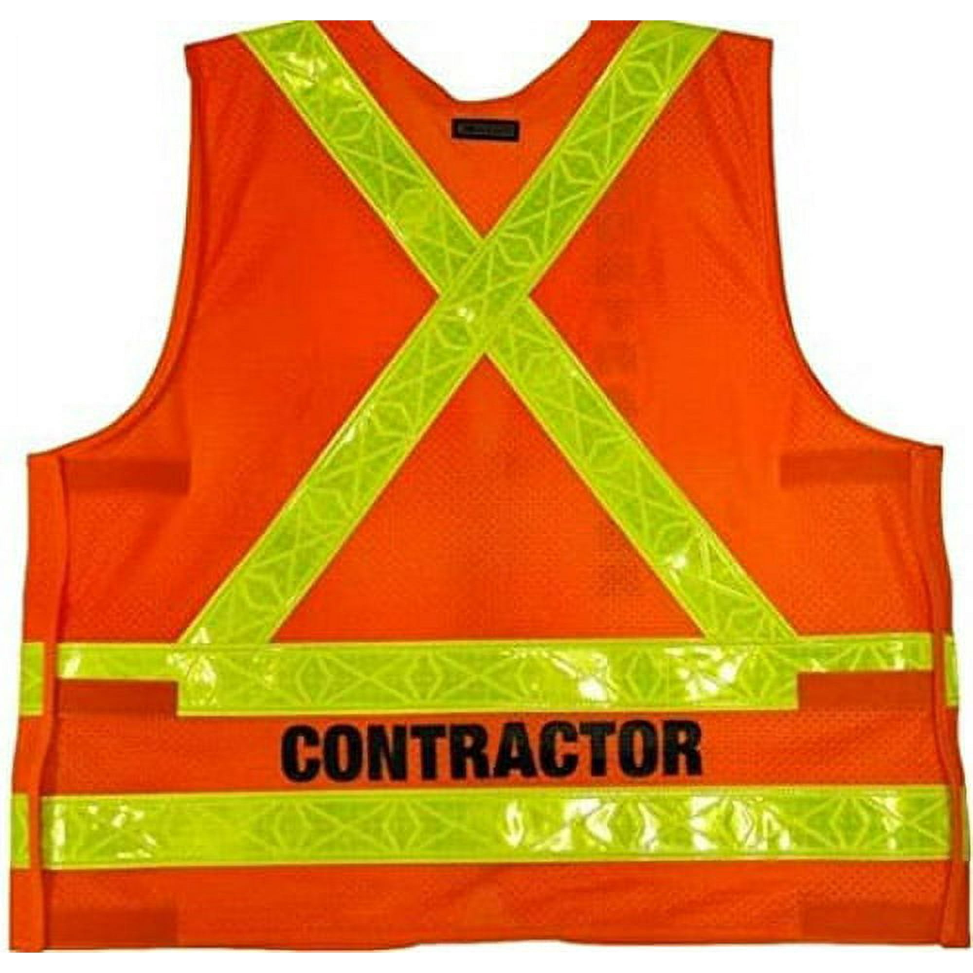 NYCTA Style Contractor High Visibility Reflective Safety Vest Zipper & Breakaway Size L/XL