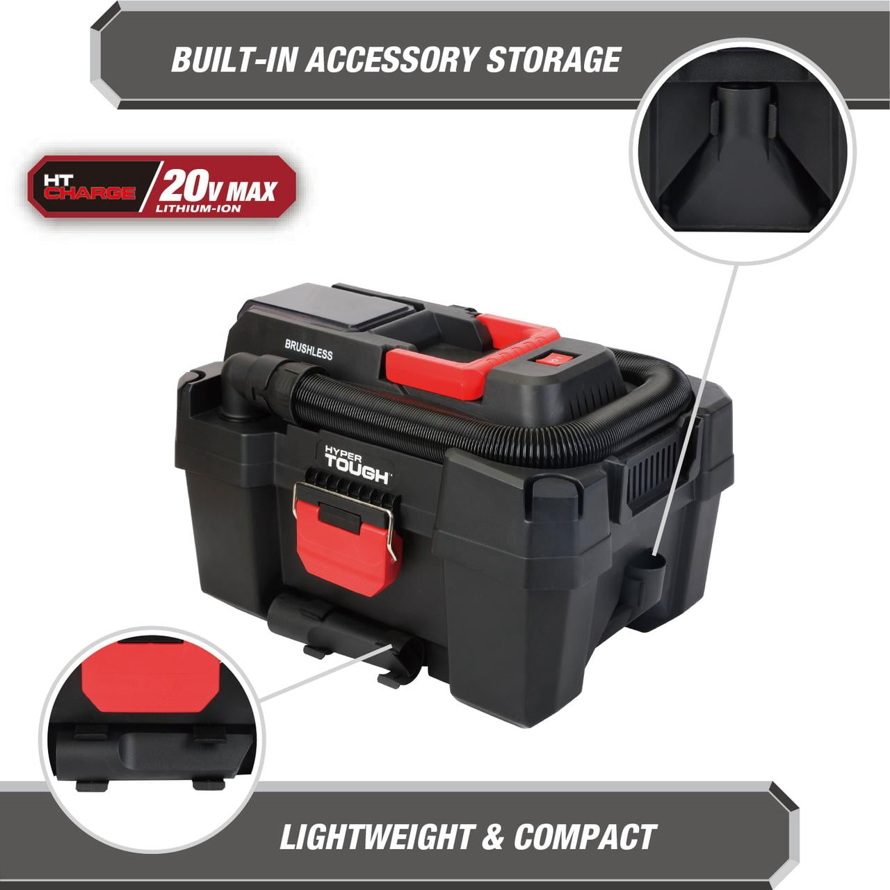 Hyper Tough 20V 3-gallon Wet Dry Vacuum Bare Tool