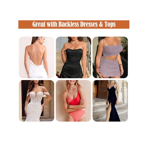 Spencer Womens Backless Invisible Bra Strapless Reusable Self-Adhesive Bra  Sticky Breast Lift Tape Nipplecovers 